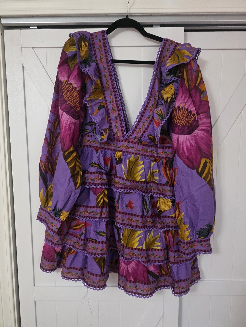 Farm Rio Purple Floral Minidress - Picture 5 of 6